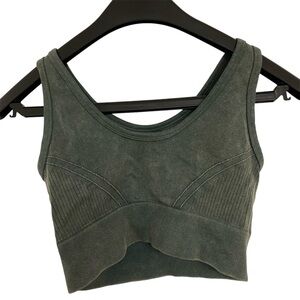 Morera Seamless Activewear Sports Bra Green Ribbed Athletic Style